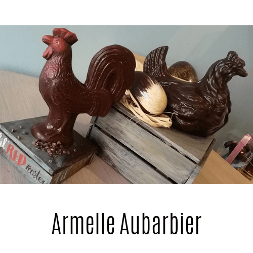 Armelle Aubarbier est une chocolatière créative et qui réalise des scultpures en chocolats pour tout type d'évènement et créée ses propres chocolats. Logo et lien vers le site